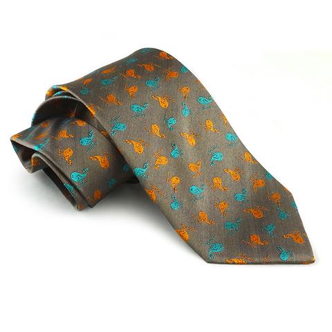 Jacquard Necktie<span>Ashley Bird in Woven Silk</span>