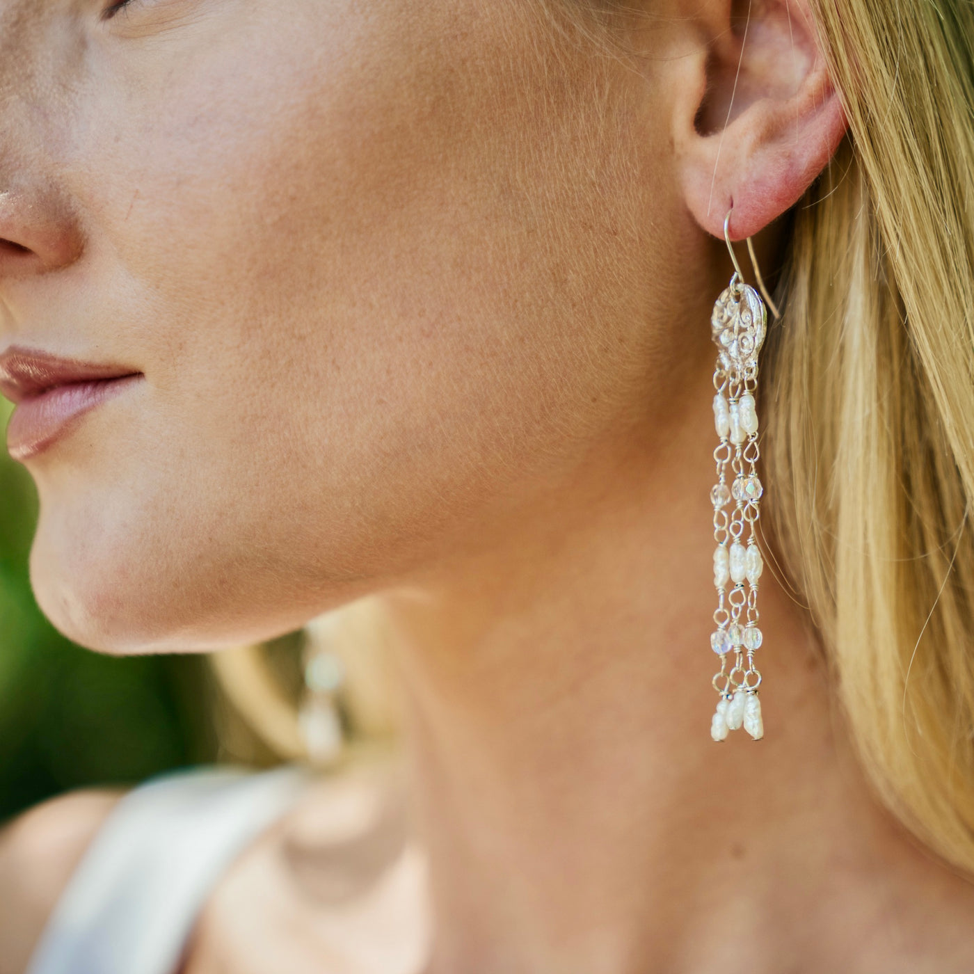 Sea Pearl Chandelier Earrings <span>Pure Silver, Argentium, Pearls</span>