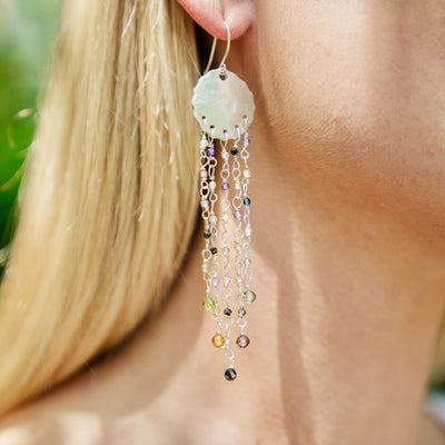 Jellyfish Chandelier Earrings<span>Pure Silver, Argentium, Zircon Stone</span>