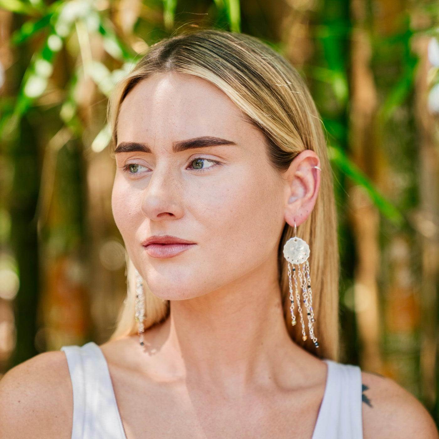 Jellyfish Chandelier Earrings<span>Pure Silver, Argentium, Zircon Stone</span>