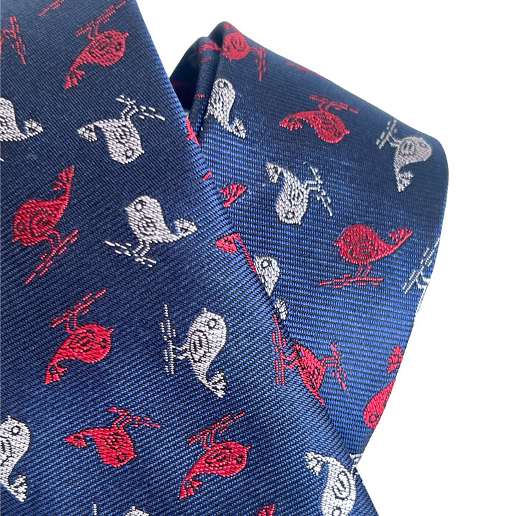 Skinny Jacquard Necktie<span>Ashley Bird in Woven Silk - Limited</span>