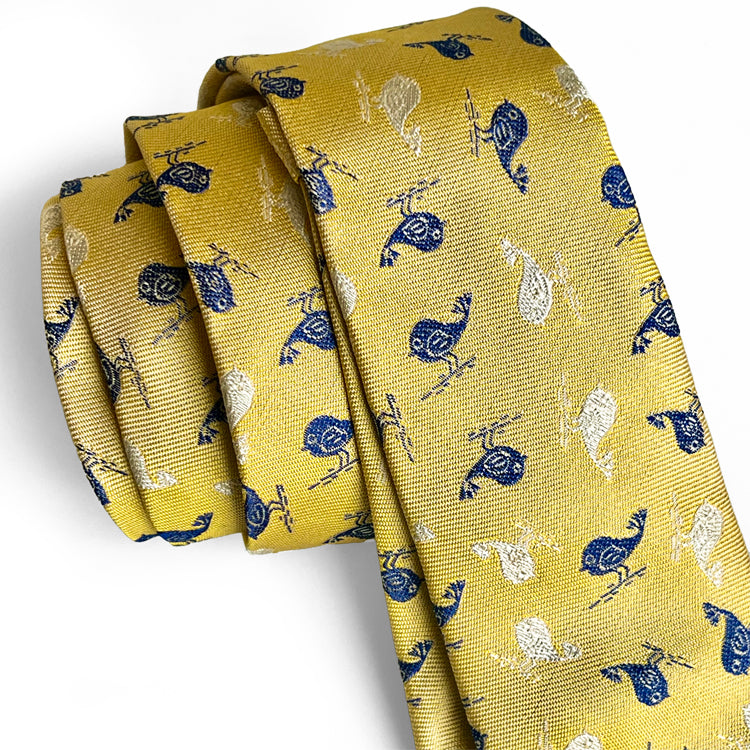 Skinny Jacquard Necktie<span>Ashley Bird in Woven Silk - Limited</span>